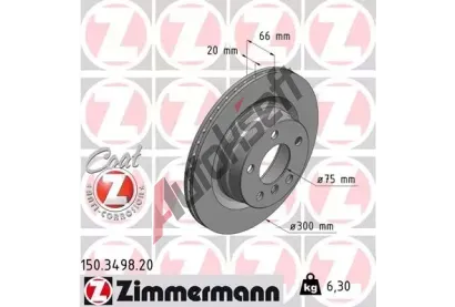 ZIMMERMANN Brzdový kotouč COAT Z - 300 mm ZIM 150.3498.20, 150.3498.20 ZIMMERMANN Brzdový kotouč COAT Z - 300 mm ZIM 150.3498.20, 150.3498.20