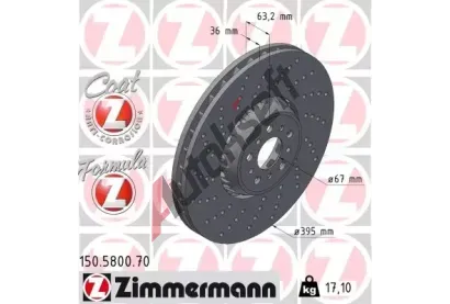 ZIMMERMANN Brzdov� kotou� FORMULA Z - 395 mm ZIM 150.5800.70, 150.5800.70