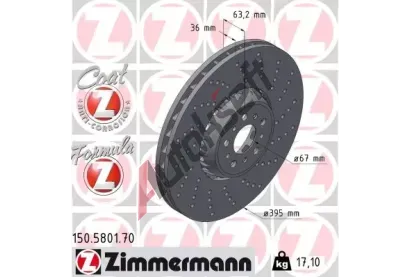 ZIMMERMANN Brzdov� kotou� FORMULA Z - 395 mm ZIM 150.5801.70, 150.5801.70