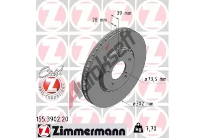 ZIMMERMANN Brzdov kotou COAT Z - 302 mm ZIM 155.3902.20, 155.3902.20