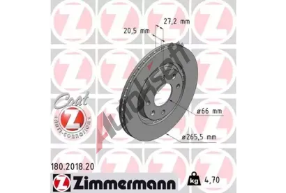 ZIMMERMANN Brzdov kotou COAT Z - 266 mm ZIM 180.2018.20, 180.2018.20