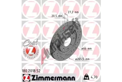 ZIMMERMANN Brzdov kotou SPORT COAT Z - 266 mm ZIM 180.2018.52, 180.2018.52
