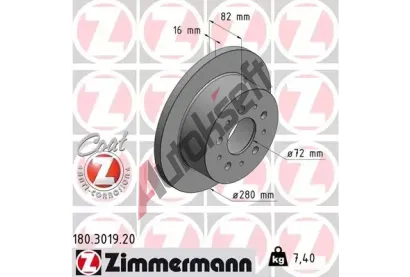 ZIMMERMANN Brzdov kotou COAT Z - 280 mm ZIM 180.3019.20, 180.3019.20