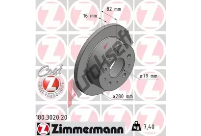 ZIMMERMANN Brzdov kotou COAT Z - 280 mm ZIM 180.3020.20, 180.3020.20