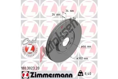 ZIMMERMANN Brzdov kotou COAT Z - 302 mm ZIM 180.3023.20, 180.3023.20