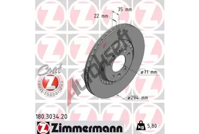 ZIMMERMANN Brzdov kotou COAT Z - 294 mm ZIM 180.3034.20, 180.3034.20