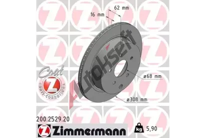 ZIMMERMANN Brzdov kotou COAT Z - 308 mm ZIM 200.2529.20, 200.2529.20