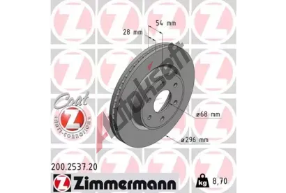 ZIMMERMANN Brzdov kotou COAT Z - 296 mm ZIM 200.2537.20, 200.2537.20