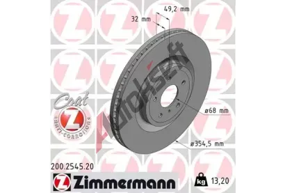 ZIMMERMANN Brzdov kotou COAT Z - 355 mm ZIM 200.2545.20, 200.2545.20