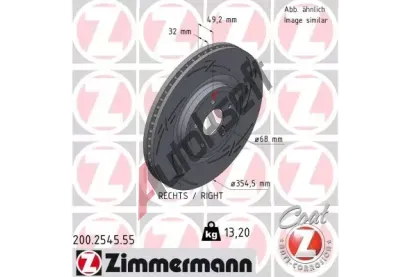 ZIMMERMANN Brzdov kotou BLACK Z 355 mm ZIM 200.2545.55, 200.2545.55