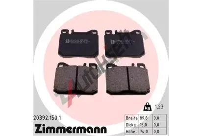 ZIMMERMANN Sada brzdovch destiek - kotouov brzda ZIM 20392.150.1, 20392.150.1