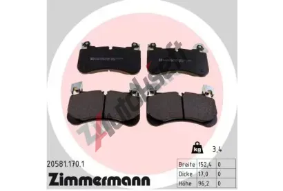 ZIMMERMANN Sada brzdovch destiek ZIM 20581.170.1, 20581.170.1
