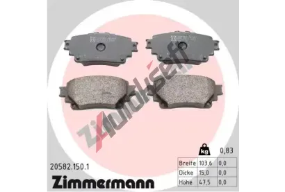 ZIMMERMANN Sada brzdovch destiek ZIM 20582.150.1, 20582.150.1