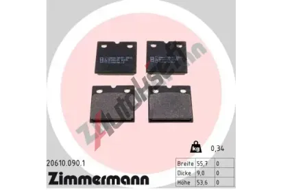 ZIMMERMANN Sada brzdovch destiek parkovac brzdy ZIM 20610.090.1, 20610.090.1