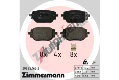 ZIMMERMANN Sada brzdovch destiek ZIM 20625.165.2, 20625.165.2