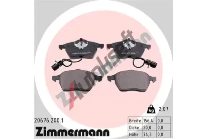 ZIMMERMANN Sada brzdovch destiek - kotouov brzda ZIM 20676.200.1, 20676.200.1