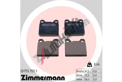 ZIMMERMANN Sada brzdovch destiek - kotouov brzda ZIM 20755.155.1, 20755.155.1