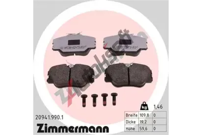 ZIMMERMANN Sada brzdovch destiek rd:z ZIM 20941.990.1, 20941.990.1
