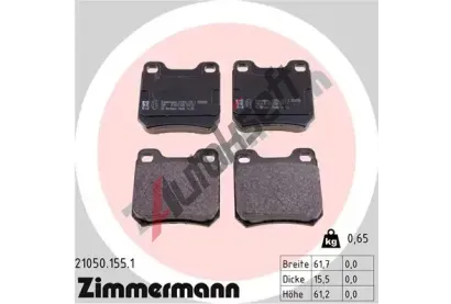 ZIMMERMANN Sada brzdovch destiek - kotouov brzda ZIM 21050.155.1, 21050.155.1