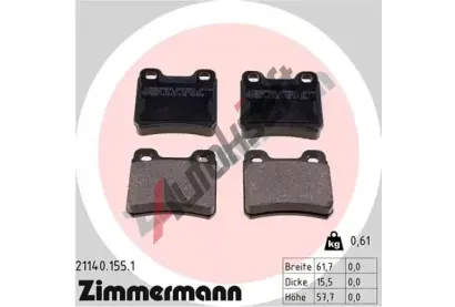 ZIMMERMANN Sada brzdovch destiek - kotouov brzda ZIM 21140.155.1, 21140.155.1