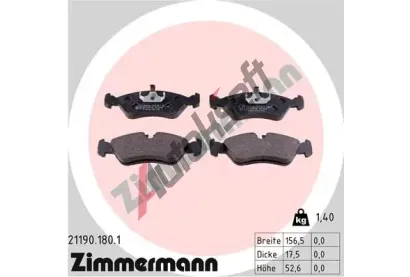 ZIMMERMANN Sada brzdovch destiek kotouov brzdy ZIM 21190.180.1, 21190.180.1