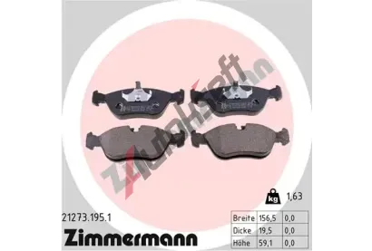 ZIMMERMANN Sada brzdovch destiek - kotouov brzda ZIM 21273.195.1, 21273.195.1