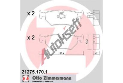 ZIMMERMANN Sada brzdovch destiek - kotouov brzda ZIM 21275.170.1, 21275.170.1