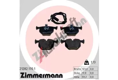 ZIMMERMANN Sada brzdov�ch desti�ek - kotou�ov� brzda ZIM 21282.170.1, 21282.170.1