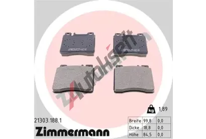 ZIMMERMANN Sada brzdových destiček - kotoučová brzda ZIM 21303.188.1, 21303.188.1  ZIMMERMANN Sada brzdových destiček - kotoučová brzda ZIM 21303.188.1, 21303.188.1