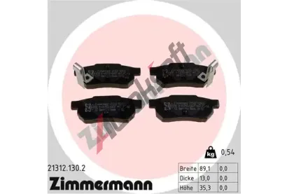 ZIMMERMANN Sada brzdových destiček kotoučové brzdy ZIM 21312.130.2, 21312.130.2  ZIMMERMANN Sada brzdových destiček kotoučové brzdy ZIM 21312.130.2, 21312.130.2