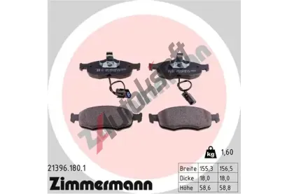 ZIMMERMANN Sada brzdov�ch desti�ek - kotou�ov� brzda ZIM 21396.180.1, 21396.180.1