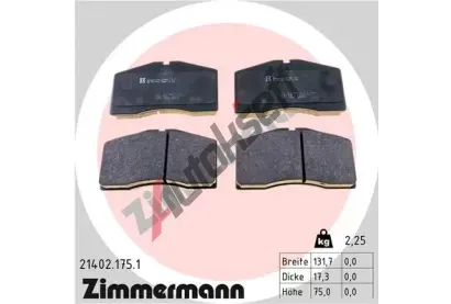 ZIMMERMANN Sada brzdovch destiek ZIM 21402.175.1, 21402.175.1
