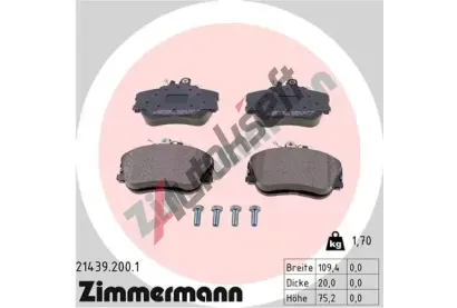 ZIMMERMANN Sada brzdovch destiek - kotouov brzda ZIM 21439.200.1, 21439.200.1