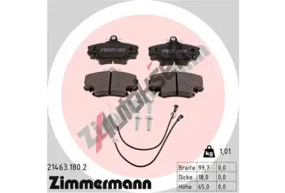 ZIMMERMANN Sada brzdovch destiek - kotouov brzda ZIM 21463.180.2, 21463.180.2