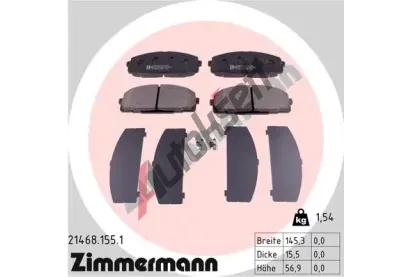ZIMMERMANN Sada brzdovch destiek - kotouov brzda ZIM 21468.155.1, 21468.155.1