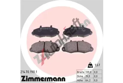ZIMMERMANN Sada brzdových destiček kotoučové brzdy ZIM 21470.190.1, 21470.190.1 ZIMMERMANN Sada brzdových destiček kotoučové brzdy ZIM 21470.190.1, 21470.190.1