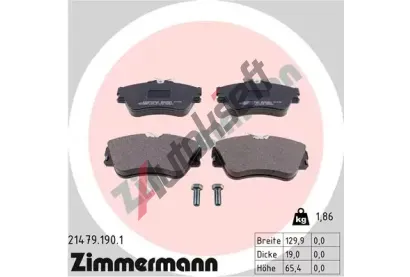 ZIMMERMANN Sada brzdovch destiek - kotouov brzda ZIM 21479.190.1, 21479.190.1