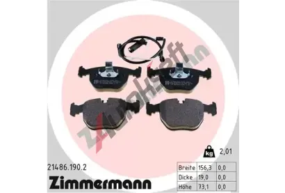 ZIMMERMANN Sada brzdovch destiek - kotouov brzda ZIM 21486.190.2, 21486.190.2