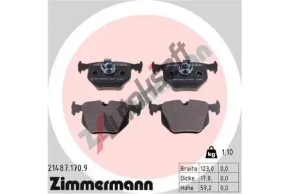 ZIMMERMANN Sada brzdovch destiek ZIM 21487.170.9, 21487.170.9