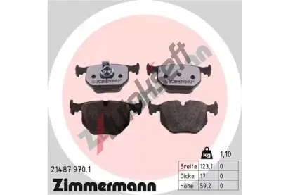 ZIMMERMANN Sada brzdových destiček rd:z ZIM 21487.970.1, 21487.970.1 ZIMMERMANN Sada brzdových destiček rd:z ZIM 21487.970.1, 21487.970.1