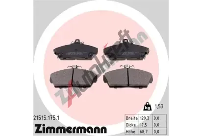 ZIMMERMANN Sada brzdovch destiek - kotouov brzda ZIM 21515.175.1, 21515.175.1