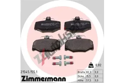 ZIMMERMANN Sada brzdových destiček - kotoučová brzda ZIM 21545.155.1, 21545.155.1 ZIMMERMANN Sada brzdových destiček - kotoučová brzda ZIM 21545.155.1, 21545.155.1