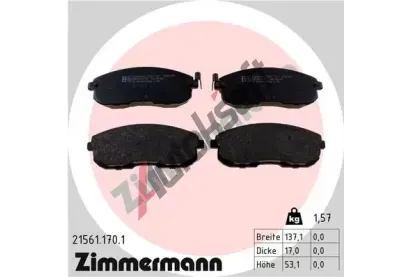 ZIMMERMANN Sada brzdovch destiek kotouov brzdy ZIM 21561.170.1, 21561.170.1