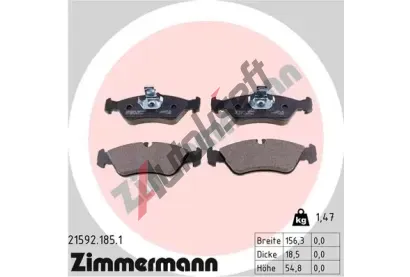 ZIMMERMANN Sada brzdovch destiek - kotouov brzda ZIM 21592.185.1, 21592.185.1