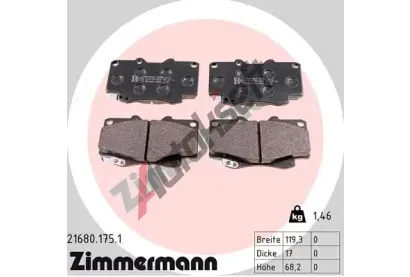 ZIMMERMANN Sada brzdovch destiek ZIM 21680.175.1, 21680.175.1