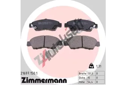ZIMMERMANN Sada brzdovch destiek - kotouov brzda ZIM 21697.150.1, 21697.150.1