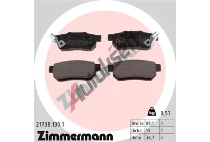 ZIMMERMANN Sada brzdovch destiek - kotouov brzda ZIM 21738.130.1, 21738.130.1