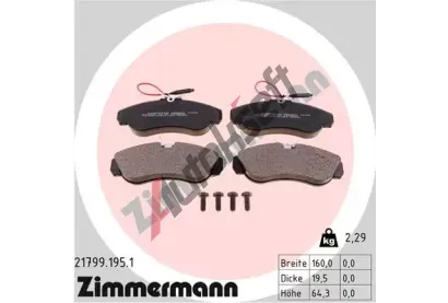 ZIMMERMANN Sada brzdovch destiek - kotouov brzda ZIM 21799.195.1, 21799.195.1