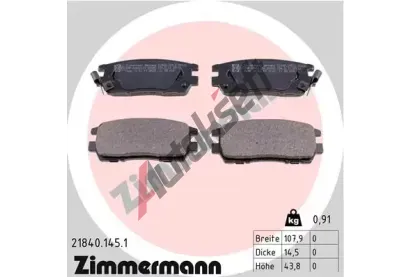 ZIMMERMANN Sada brzdovch destiek - kotouov brzda ZIM 21840.145.1, 21840.145.1