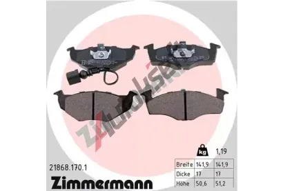 ZIMMERMANN Sada brzdových destiček - kotoučová brzda ZIM 21868.170.1, 21868.170.1 ZIMMERMANN Sada brzdových destiček - kotoučová brzda ZIM 21868.170.1, 21868.170.1